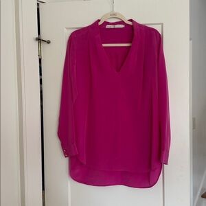 Marie Oliver Fuchsia, 100% silk Blouse
